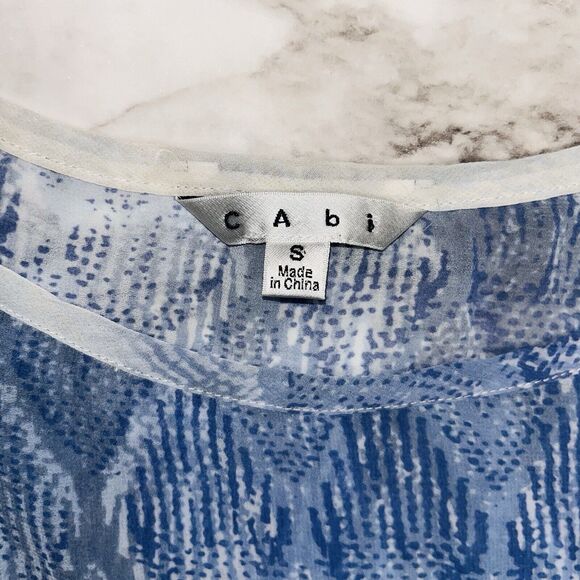 CAbi Ombre Fade Out Top Blue Cream Sheer Blouse Oversized Style# 781 Women S - Picture 4 of 5
